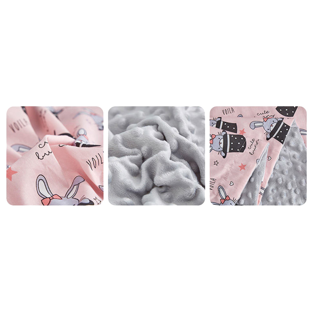 Luvlap - Organic Cotton Quilted Blanket - Pink - Pack of 2