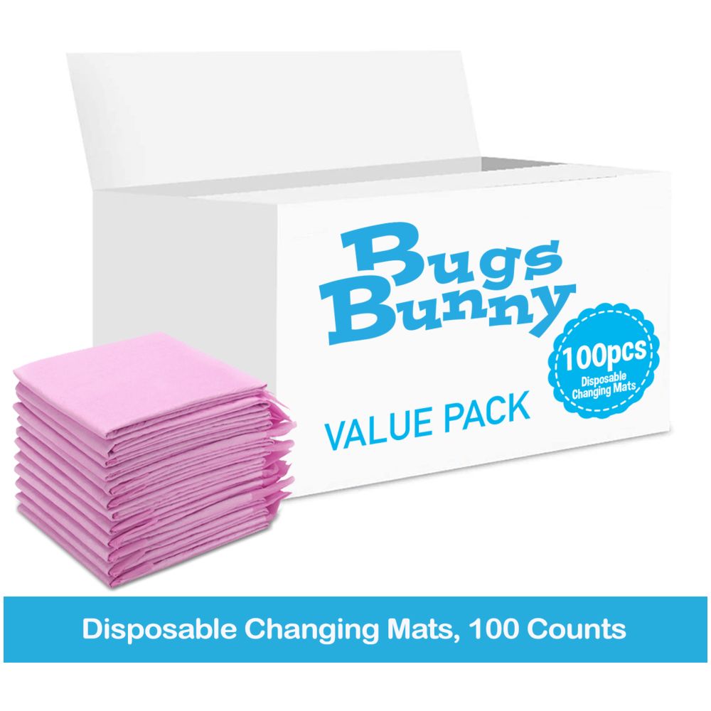 Bugs Bunny - Disposable Changing Mats, 100 Counts-Pink