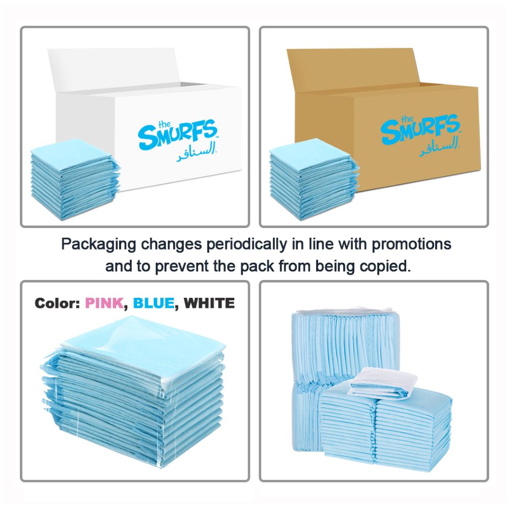 Smurfs - Disposable Changing Mats, 100 Counts-Blue