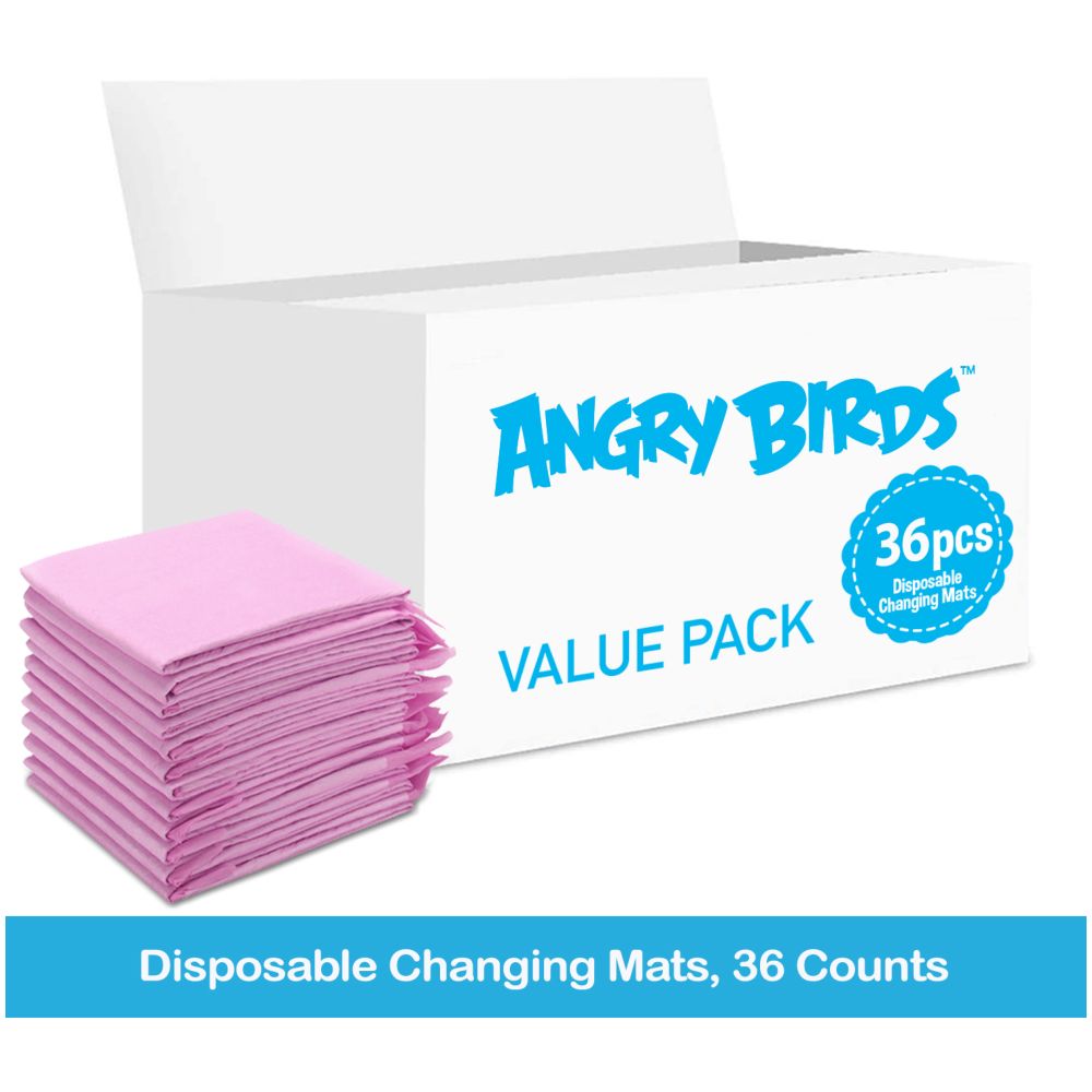 Angry Birds - Disposable Changing Mats, 36 Counts-Pink