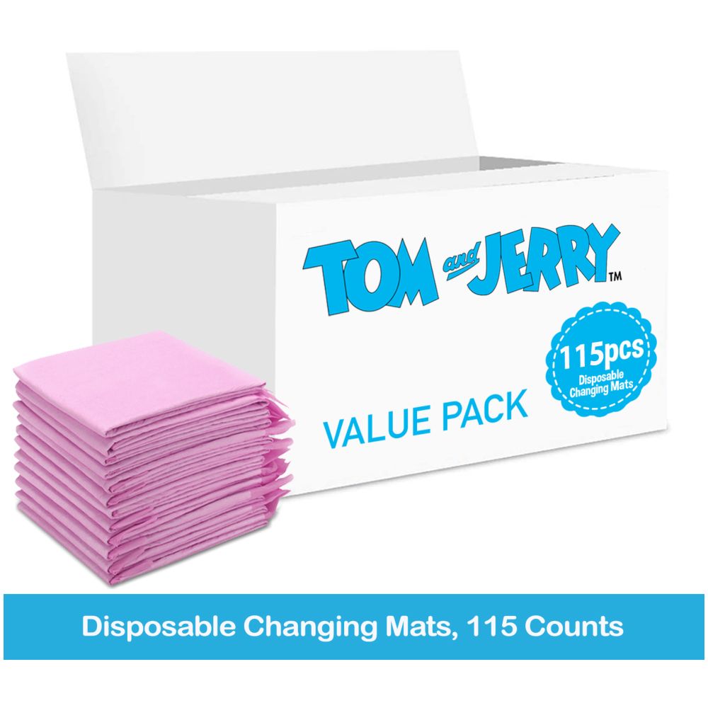 Tom&Jerry - Disposable Changing Mats, 115 Counts-Pink