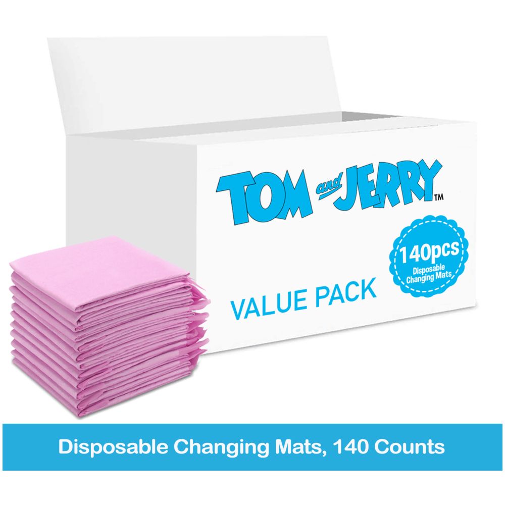 Tom&Jerry - Disposable Changing Mats, 140 Counts-Pink
