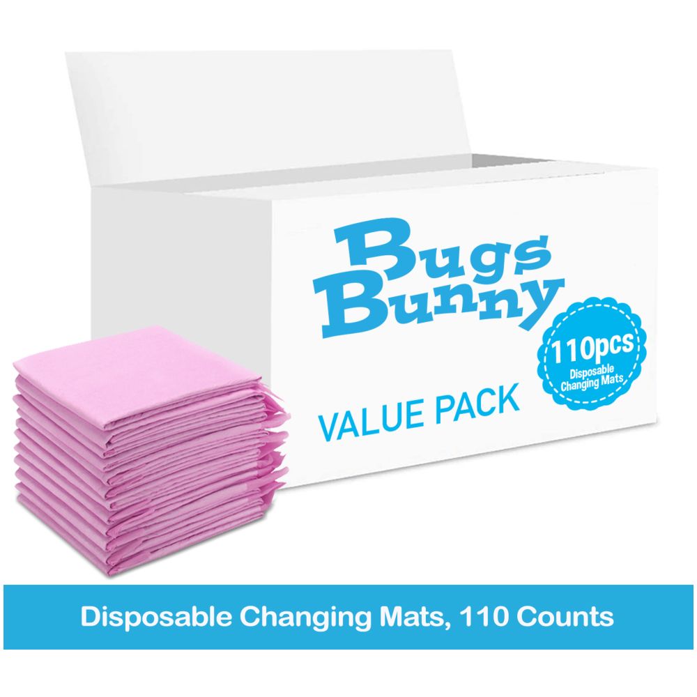Bugs Bunny - Disposable Changing Mats, 110 Counts-Pink