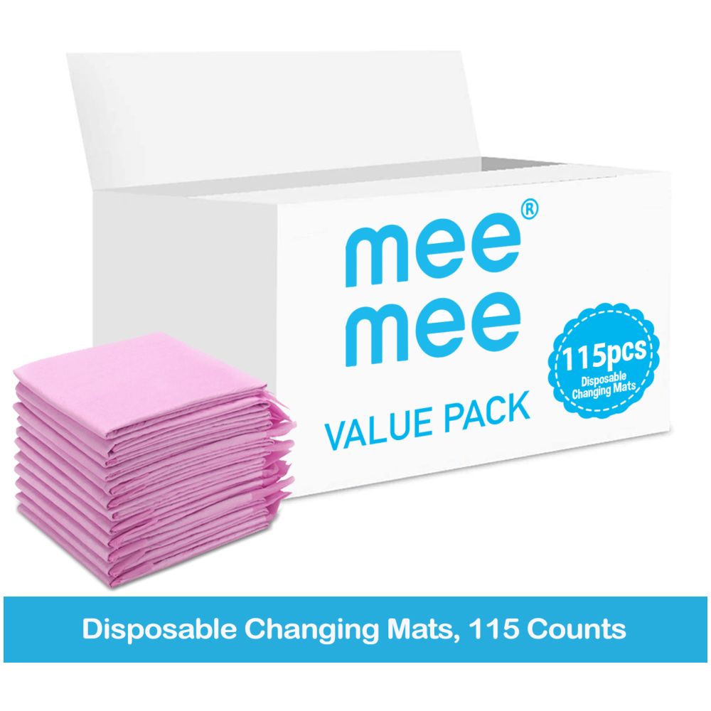 MeeMee - Disposable Changing Mats, 115 Counts-Pink