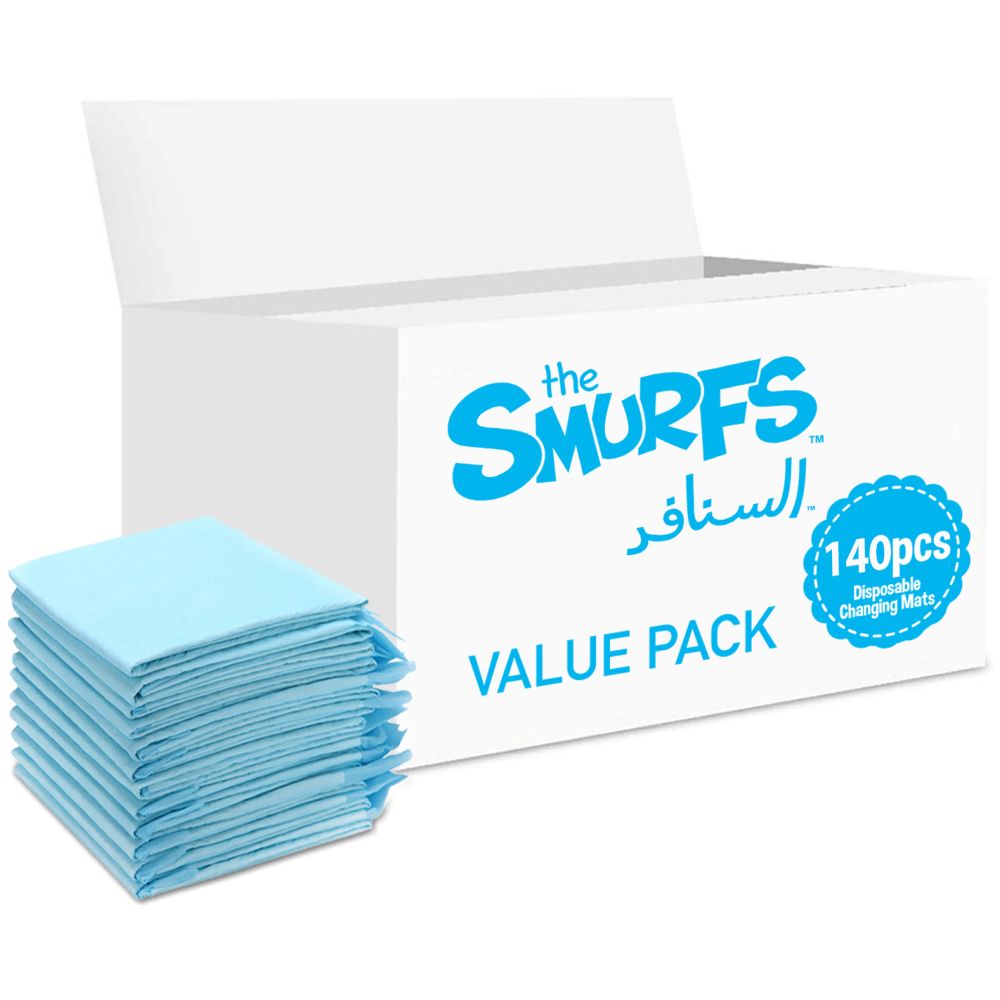 Smurfs - Disposable Changing Mats, 140 Counts-Blue
