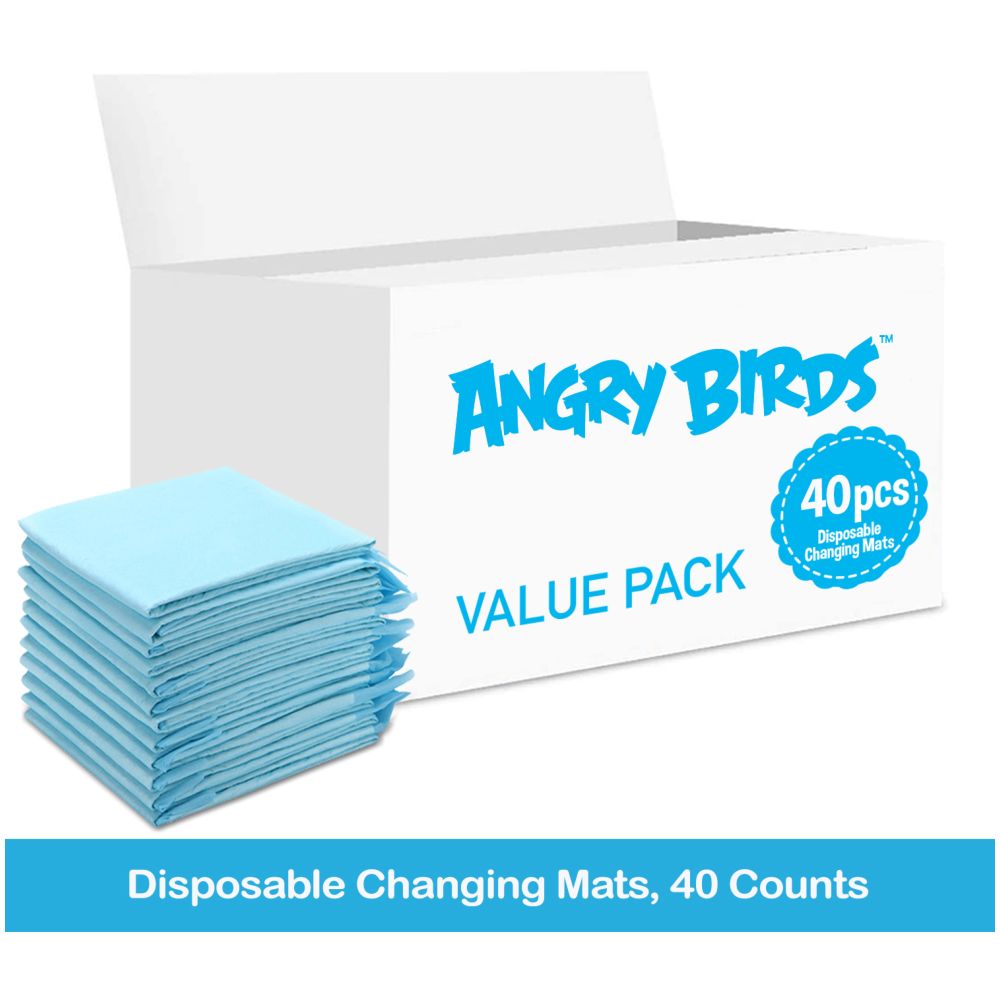 Angry Birds - Disposable Changing Mats, 40 Counts-Blue