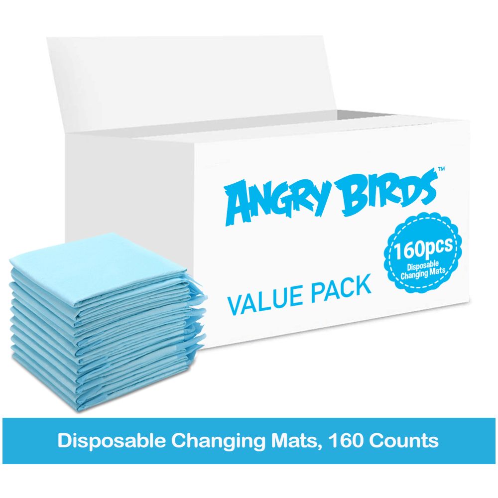 Angry Birds - Disposable Changing Mats, 160 Counts-Blue
