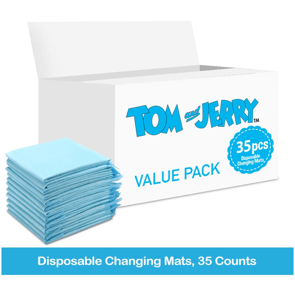 Tom&Jerry - Disposable Changing Mats, 35 Counts-Blue