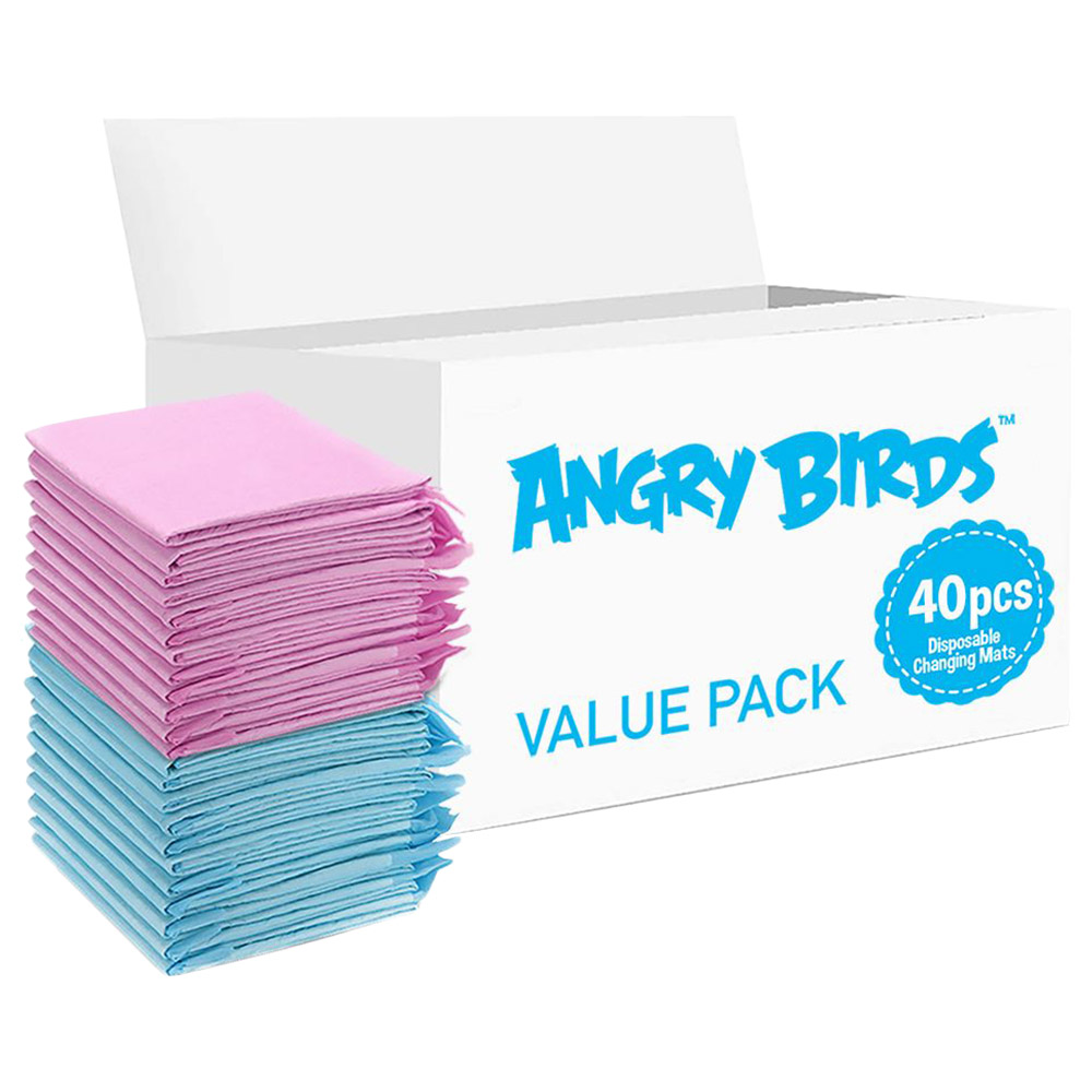 Angry Birds - Disposable Changing Mats - 40pcs - Pink/Blue