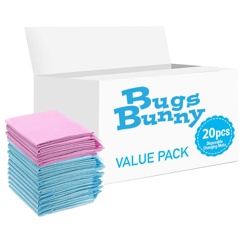 Bugs Bunny - Disposable Changing Mats - 20pcs - Pink/Blue