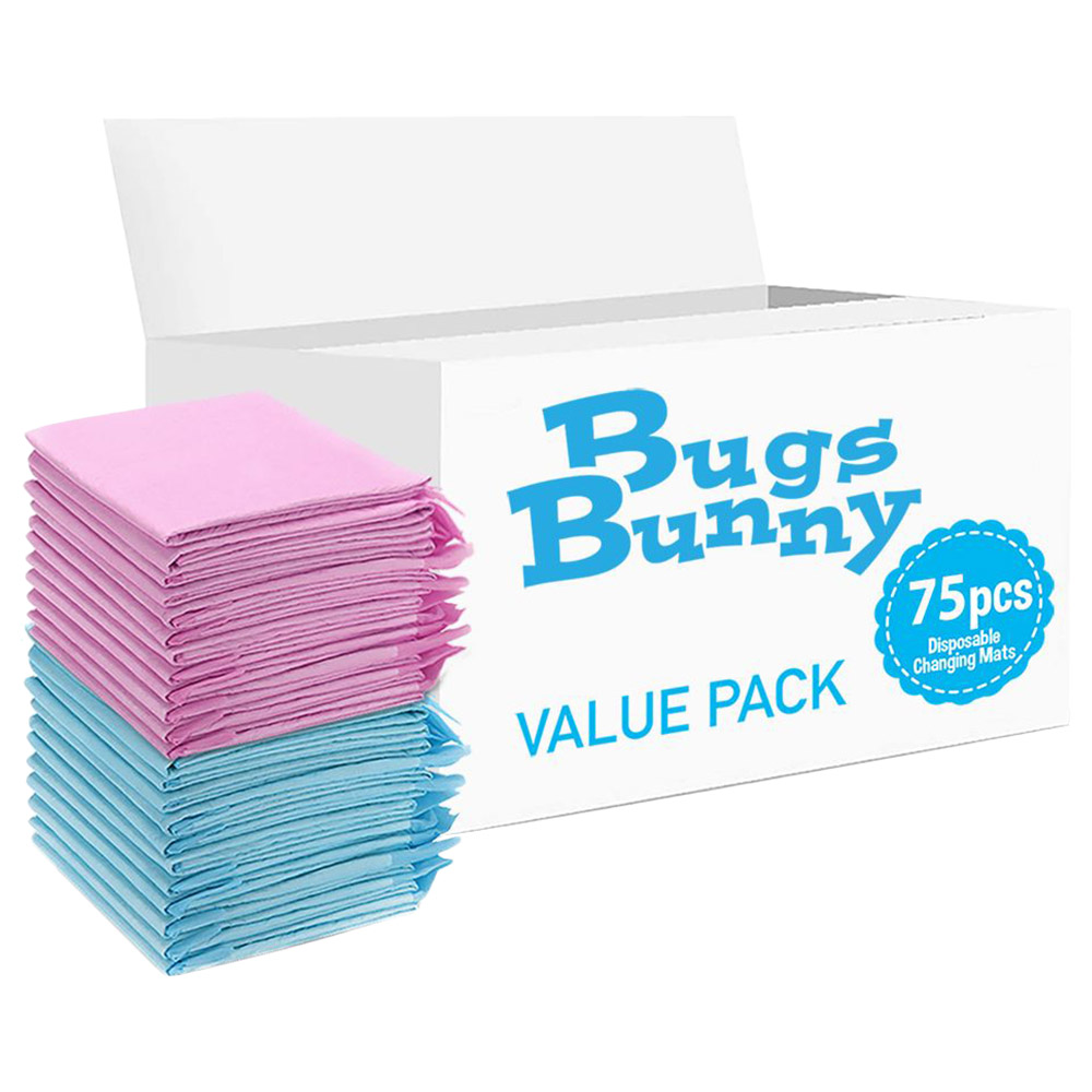 Bugs Bunny - Disposable Changing Mats - 75pcs - Pink/Blue