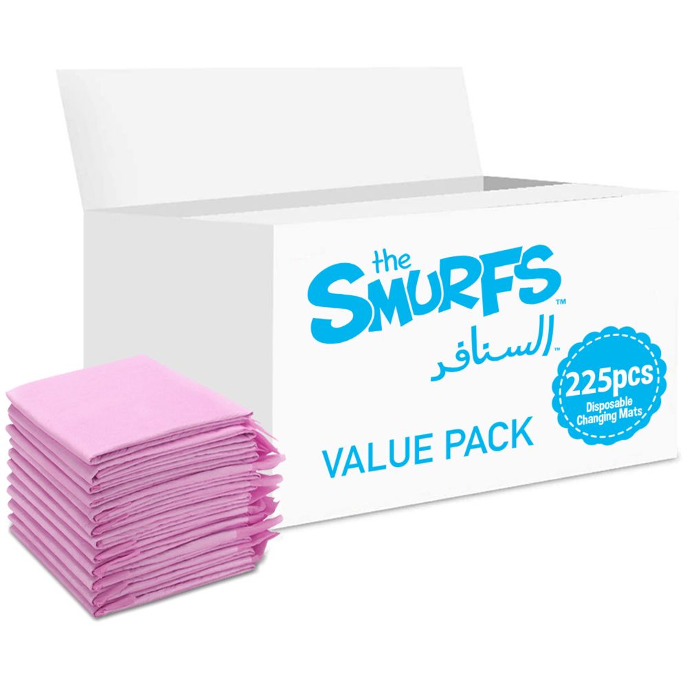 Smurfs - Disposable Changing Mats, 225 Counts - Pink