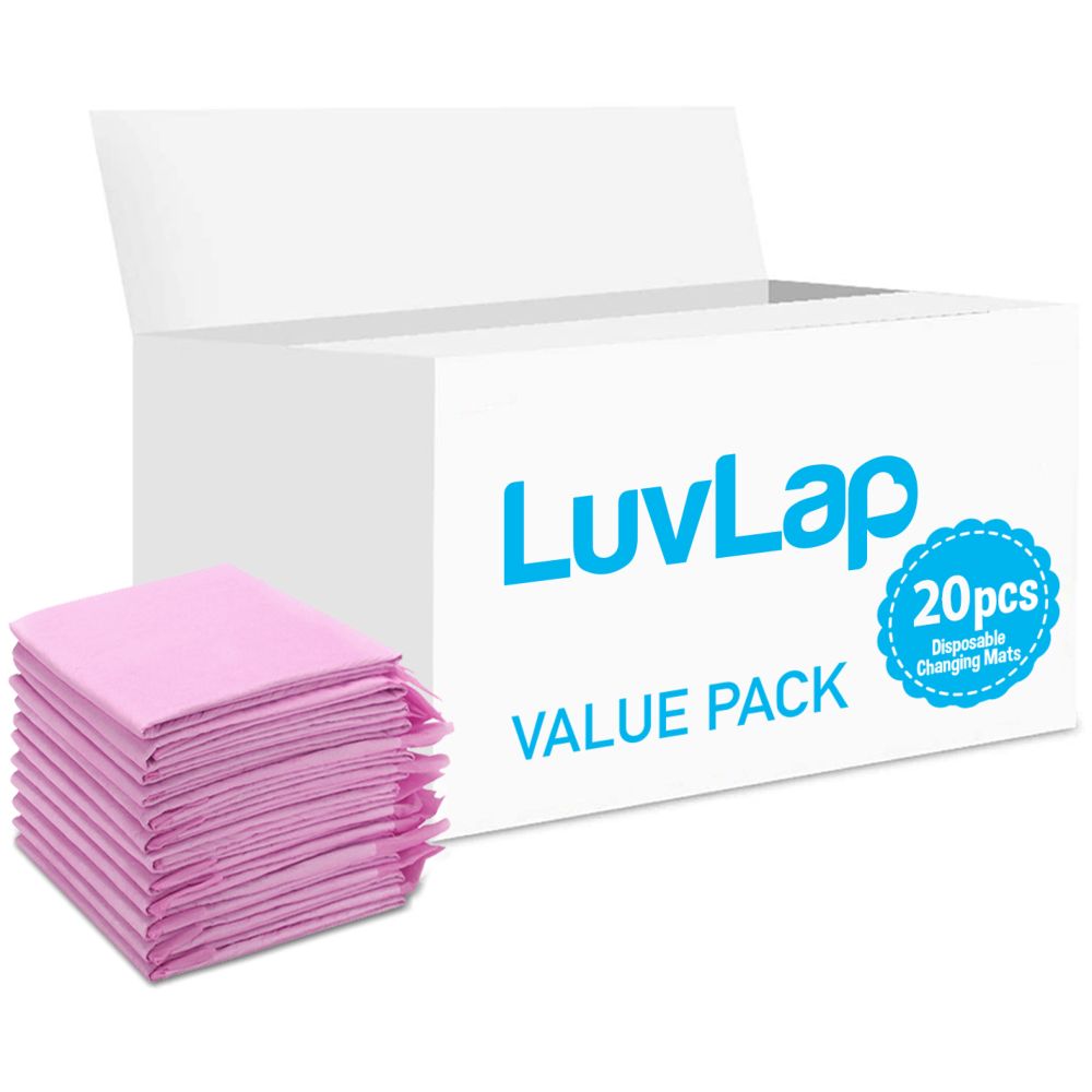 Luvlap - Disposable Changing Mats, 20 Counts - Pink
