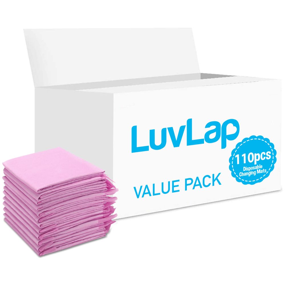 Luvlap - Disposable Changing Mats, 110 Counts - Pink