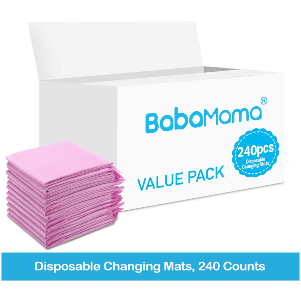 BabaMama - Disposable Changing Mats, 240 Counts - Pink