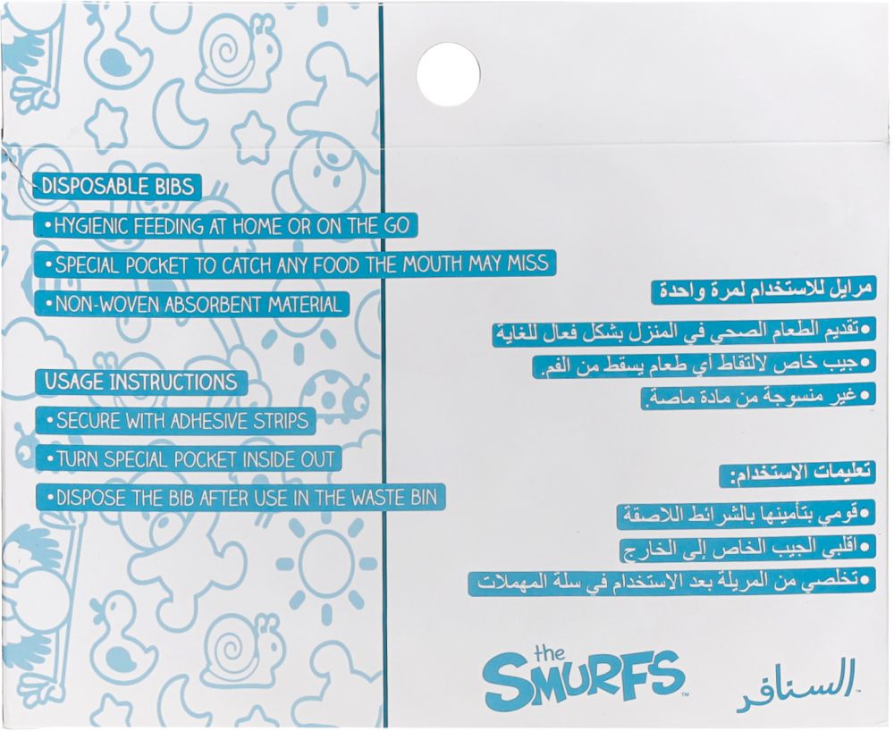 Smurf - Box of 10 Disposable Bibs
