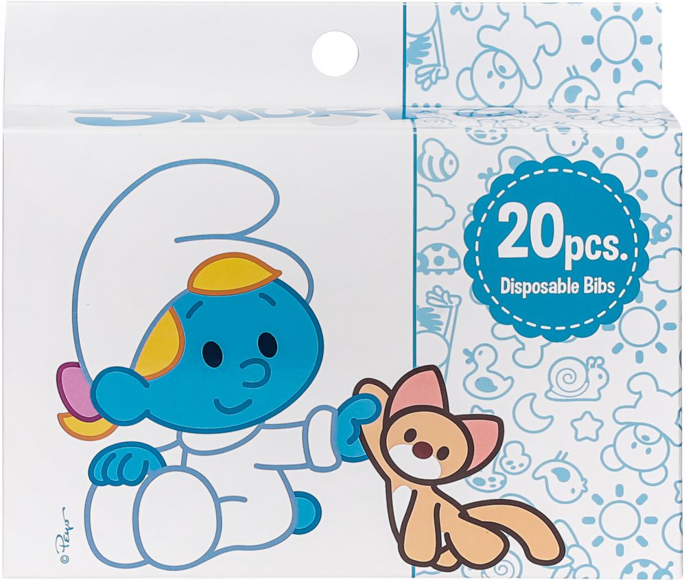 Smurf - Box of 20 Disposable Bibs