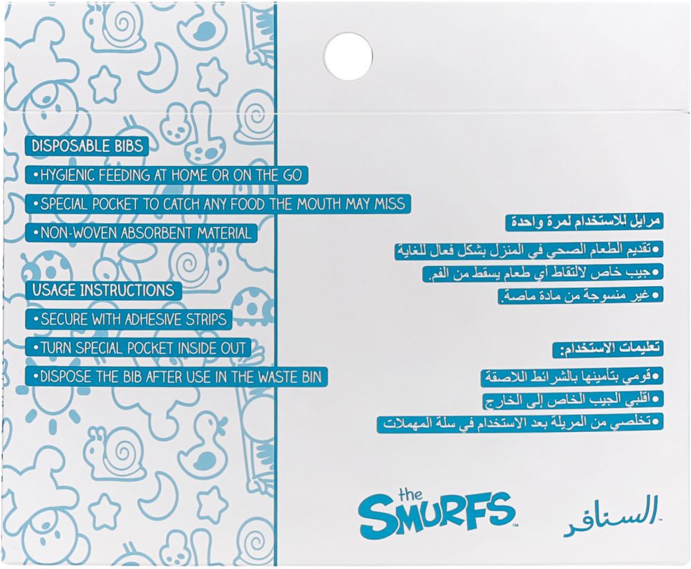 Smurf - Box of 20 Disposable Bibs