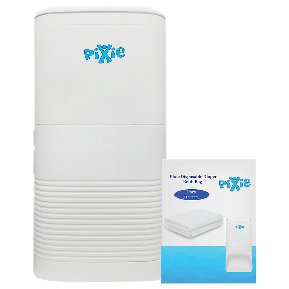 Pixie - Disposable Diaper Pail With Inner Lid + Refill Bag