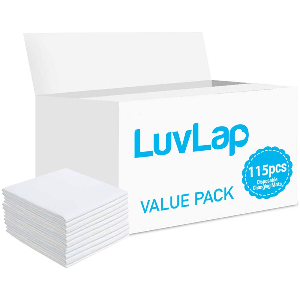 Luvlap - Disposable Changing Mats, 115 Counts-White