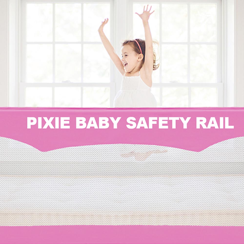 Pixie - Baby Safety Bed Rail, (102x35x42) 1 Unit  - Pink
