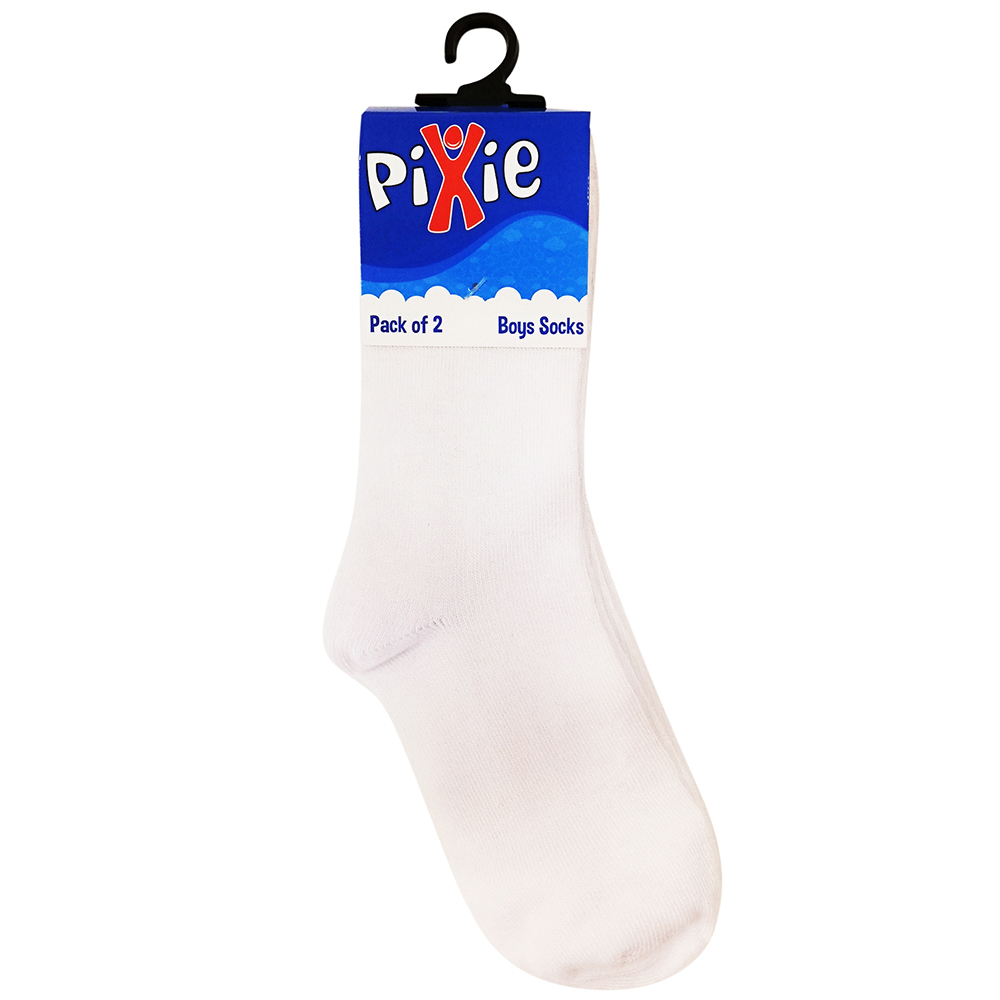 Pixie Bamboo Cotton Socks - Pack of 2 - White