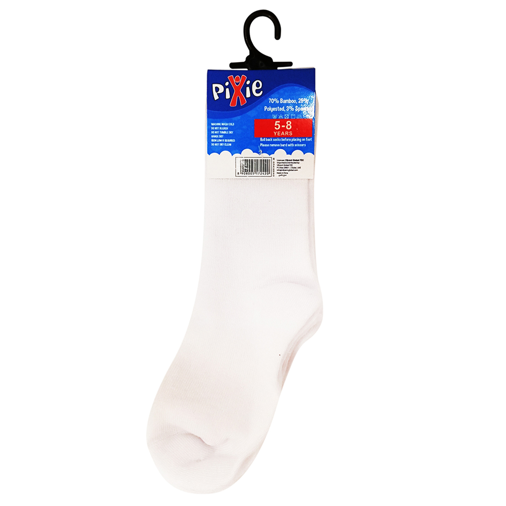 Pixie Bamboo Cotton Socks - Pack of 2 - White