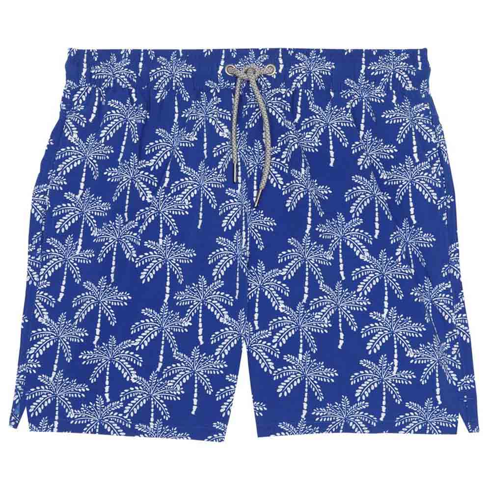 Turquoise Boys Palm Trees Swim Shorts - Blue