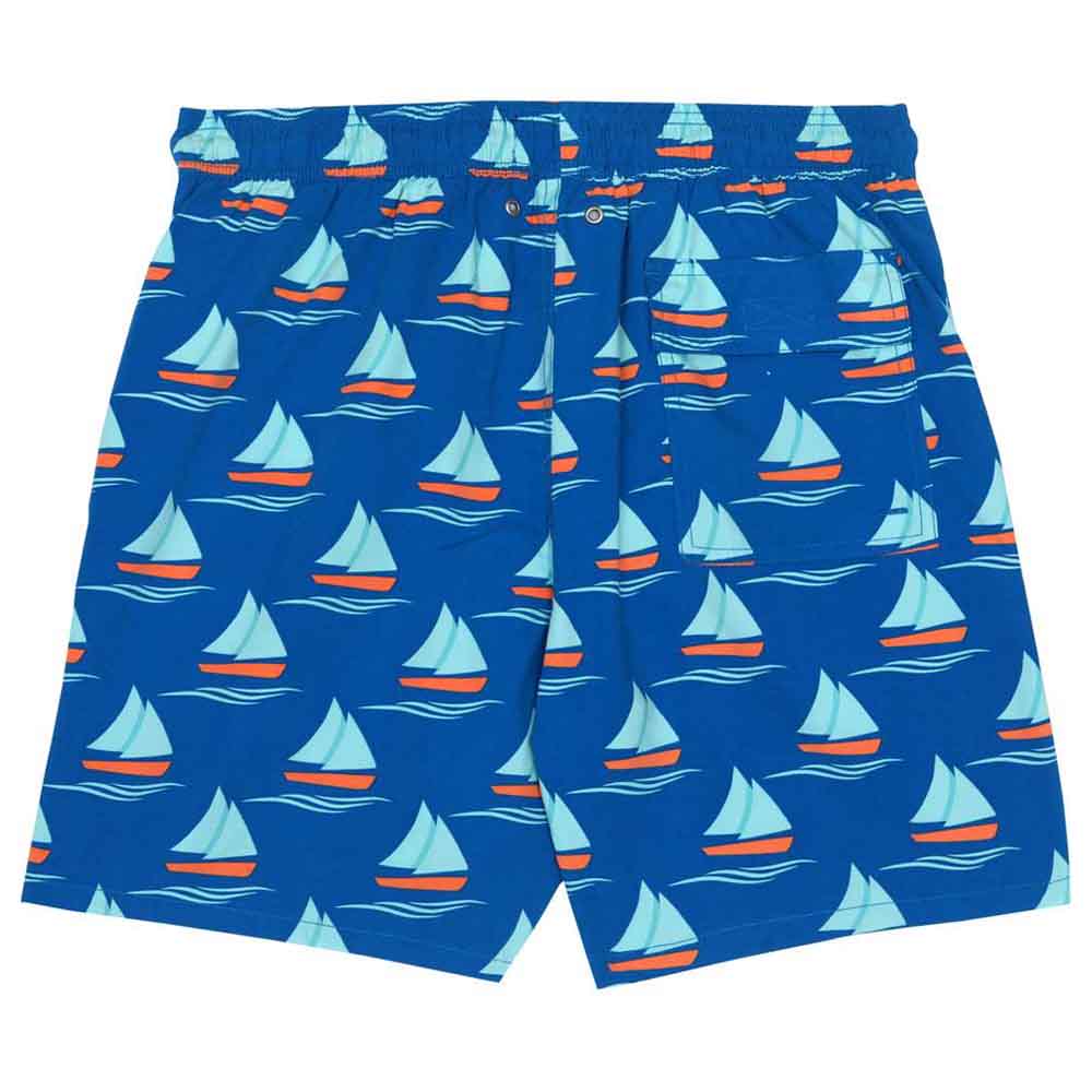Turquoise Boys Ships Swim Shorts - Blue