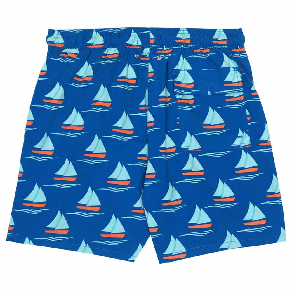 Turquoise - Men Ships Swim Shorts - Blue