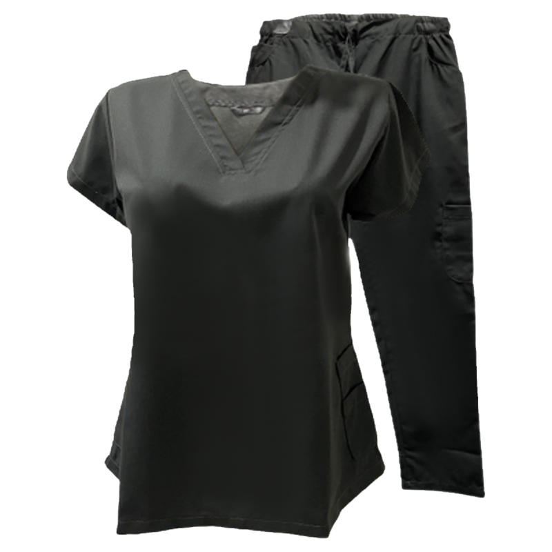 Veronica - Ladies Scrub Suit/Medical Set Uniform - Charcoal