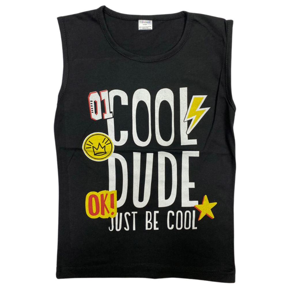 Vincent Cool Dude Printed Tank Top - Black