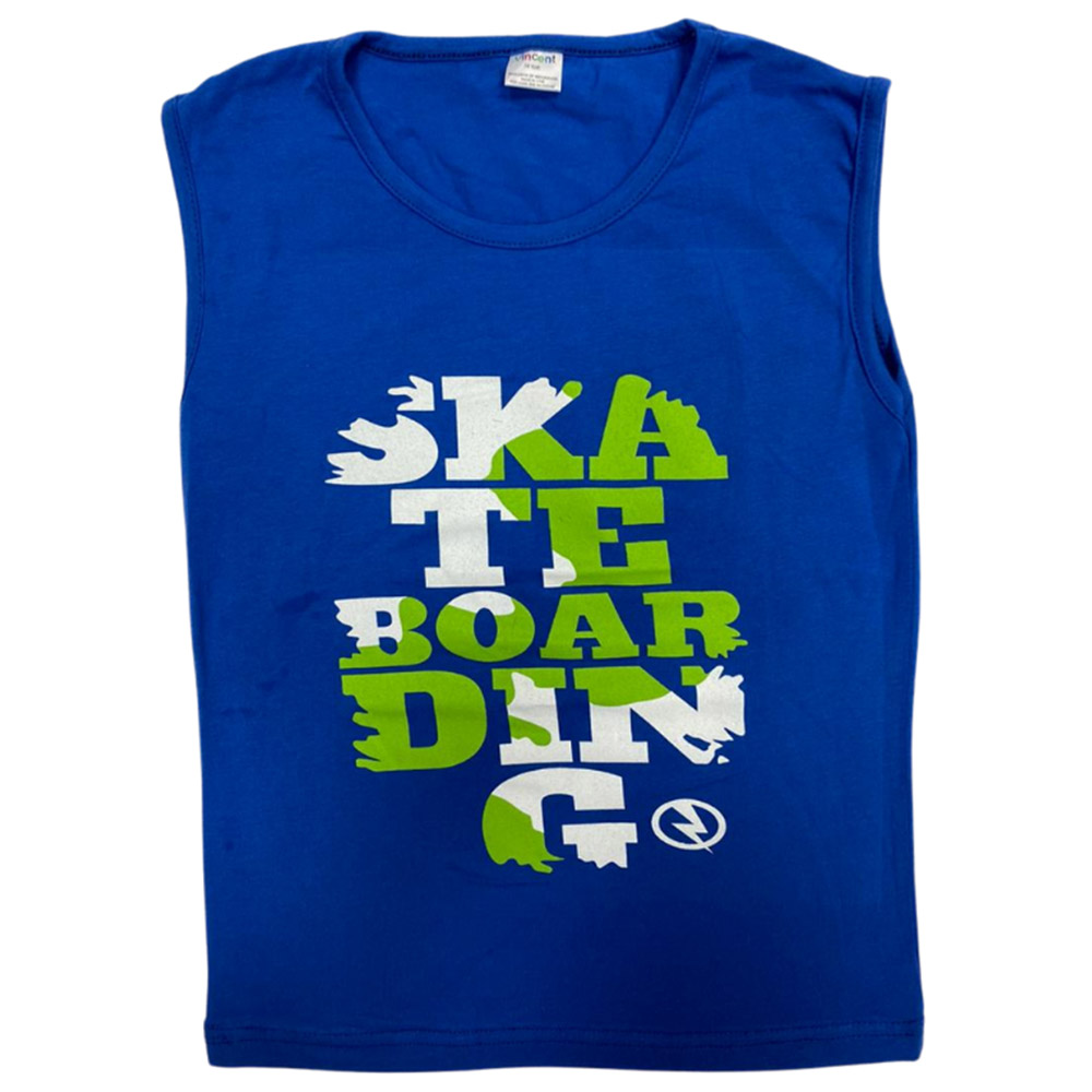Vincent Skateboarding Printed Tank Top - Blue