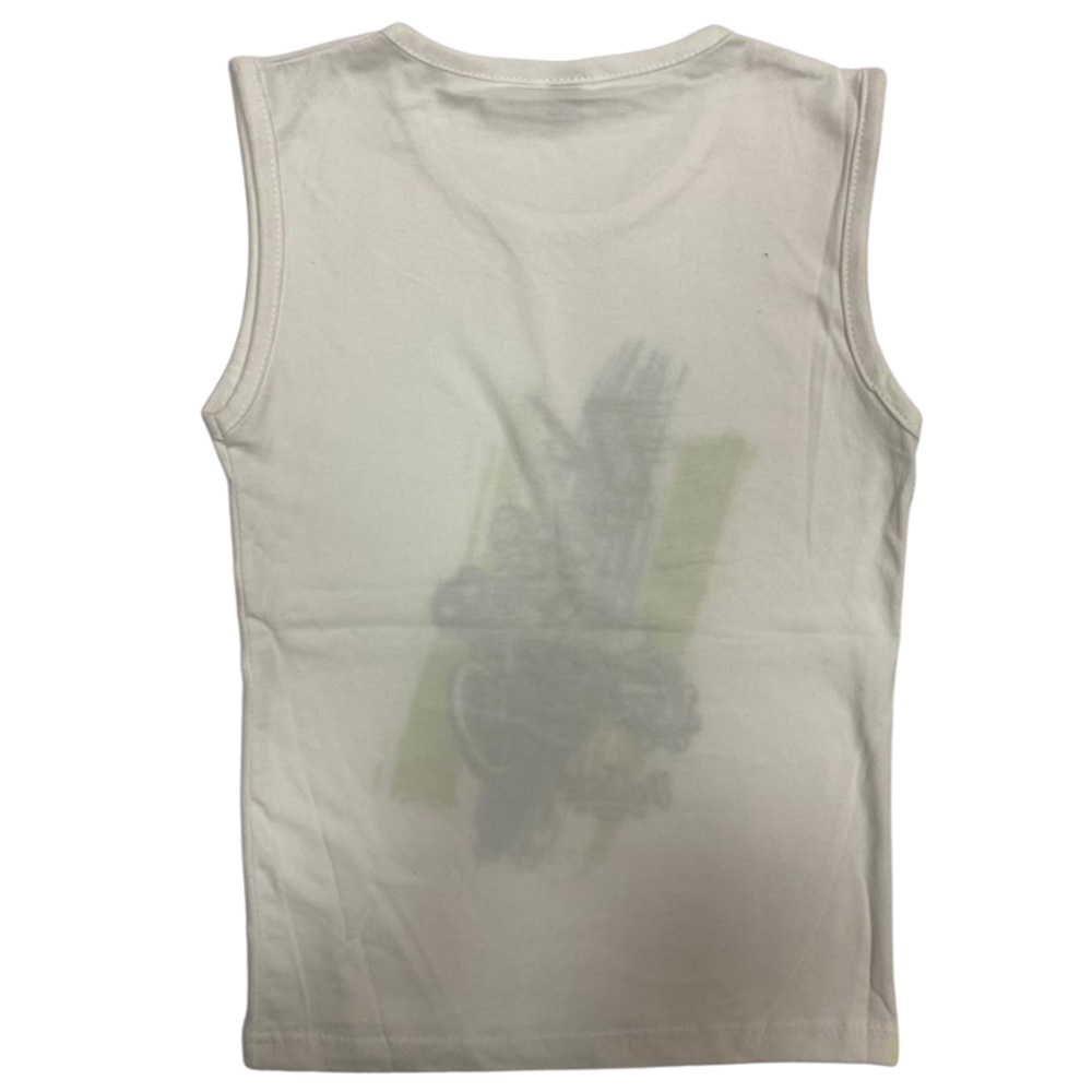 Vincent 04 Champ Racer Printed Tank Top - White