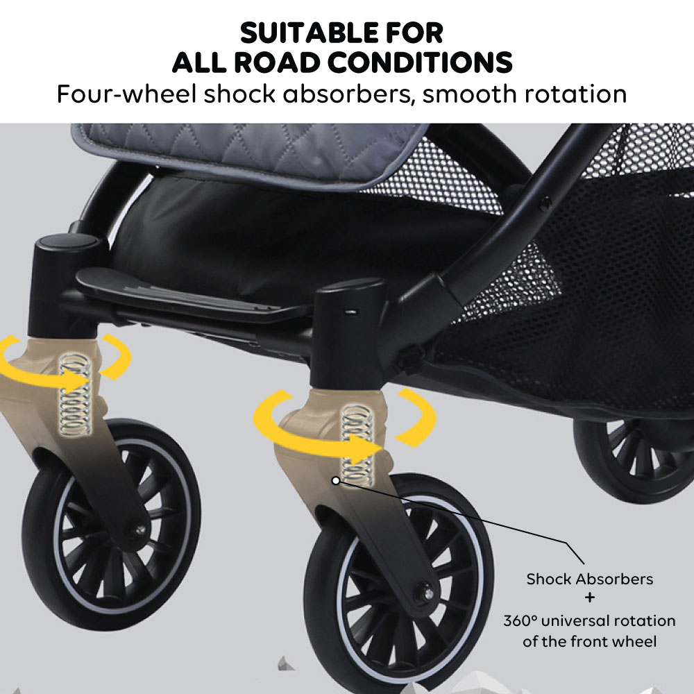 Bibena Gear - Lightweight Travel Stroller - Black