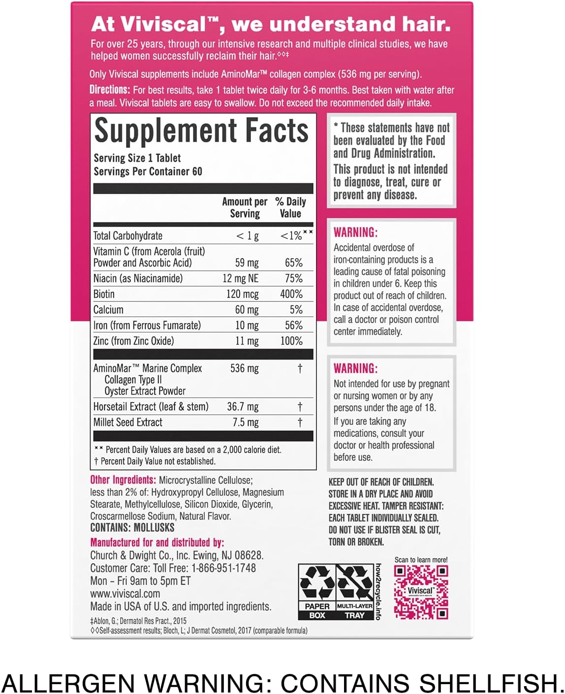 Viviscal - Hair Growth Supplement for Women - 60 Tablets
