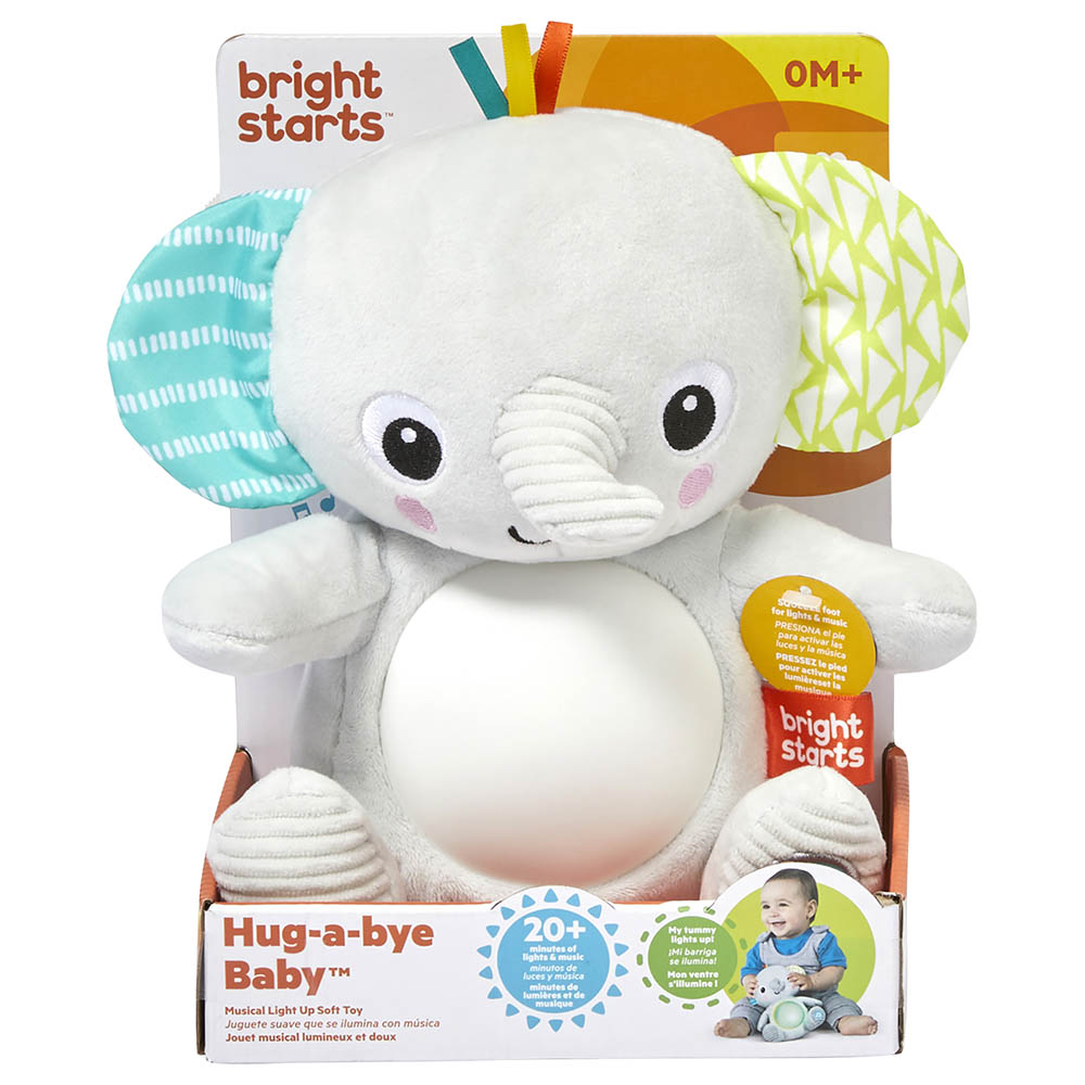 Bright Starts - Hug A Bye Baby Elephant - Grey