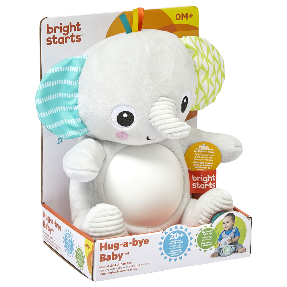 Bright Starts - Hug A Bye Baby Elephant - Grey