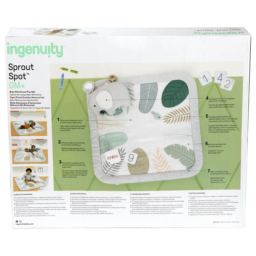 Ingenuity - Sprout Spot Baby Milestone Play Mat