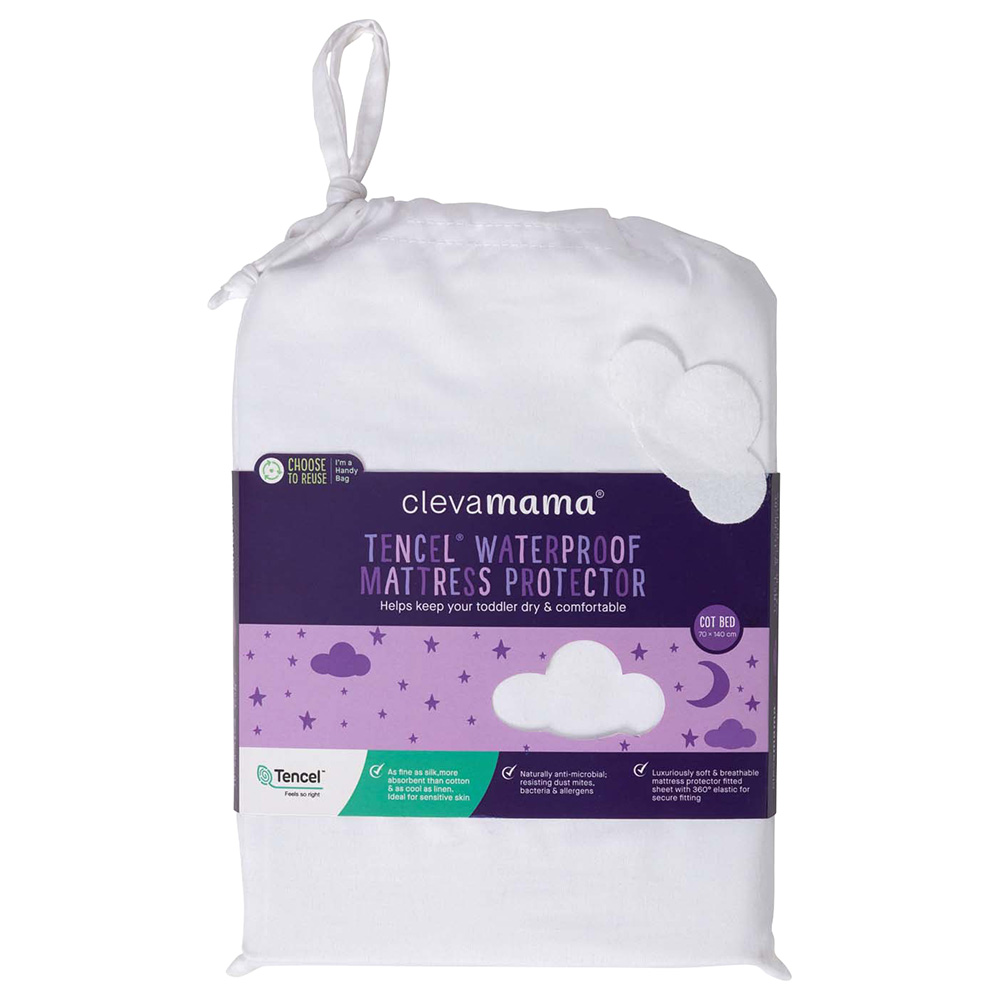 Clevamama Tencel Waterproof Cot Mattresses Protector - 70X140X25cm
