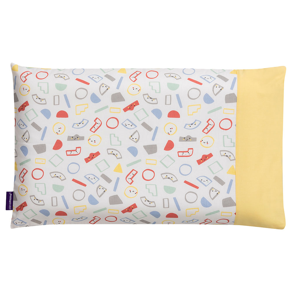 Clevamama - Pram Pillow Case - Grey/Yellow