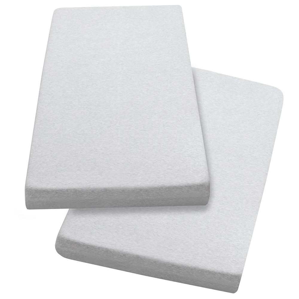 Clevamama Jersey Cotton Fitted Sheets - Pack of 2 - Melange Grey