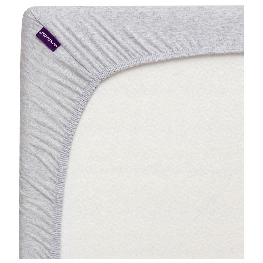 Clevamama Jersey Cotton Fitted Sheets - Pack of 2 - Melange Grey