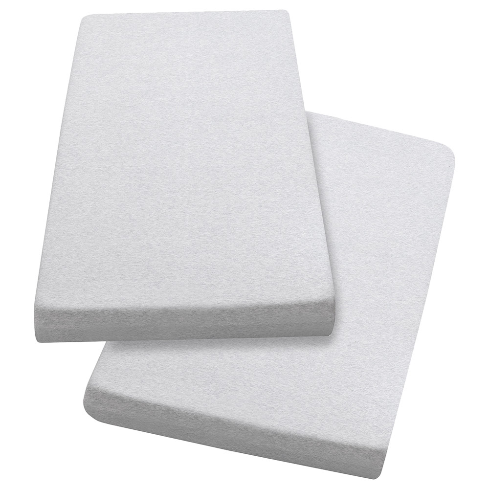 Clevamama Jersey Cotton Fitted Sheets - Pack Of 2 - 70x140cm - Grey