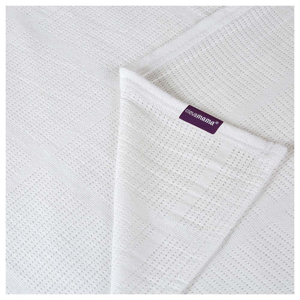 Clevamama - Cellular Blanket Cot/Cot Bed - 120x140cm - White