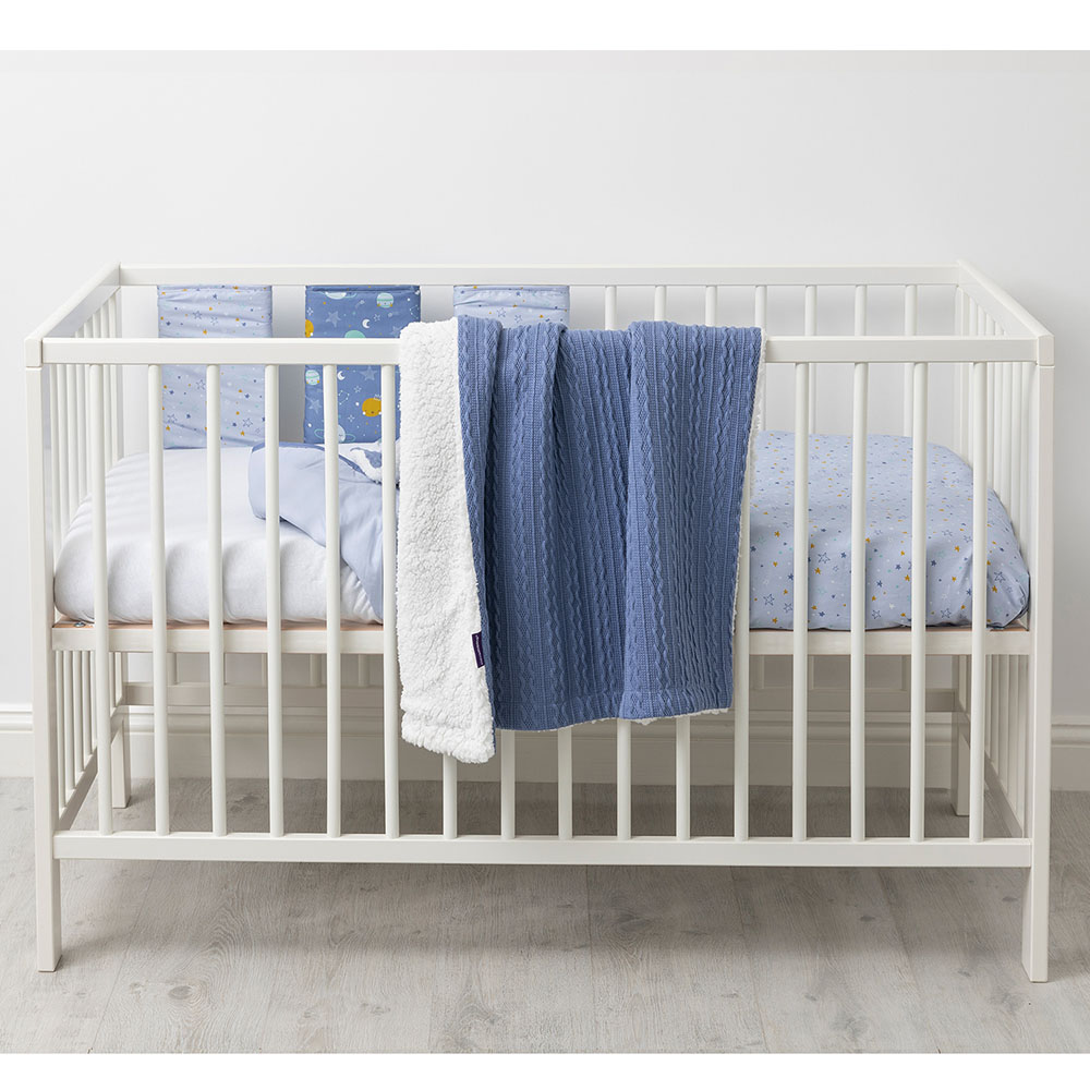 Clevamama - Luxe Sherpa Baby Blanket - 75x100cm - Blue