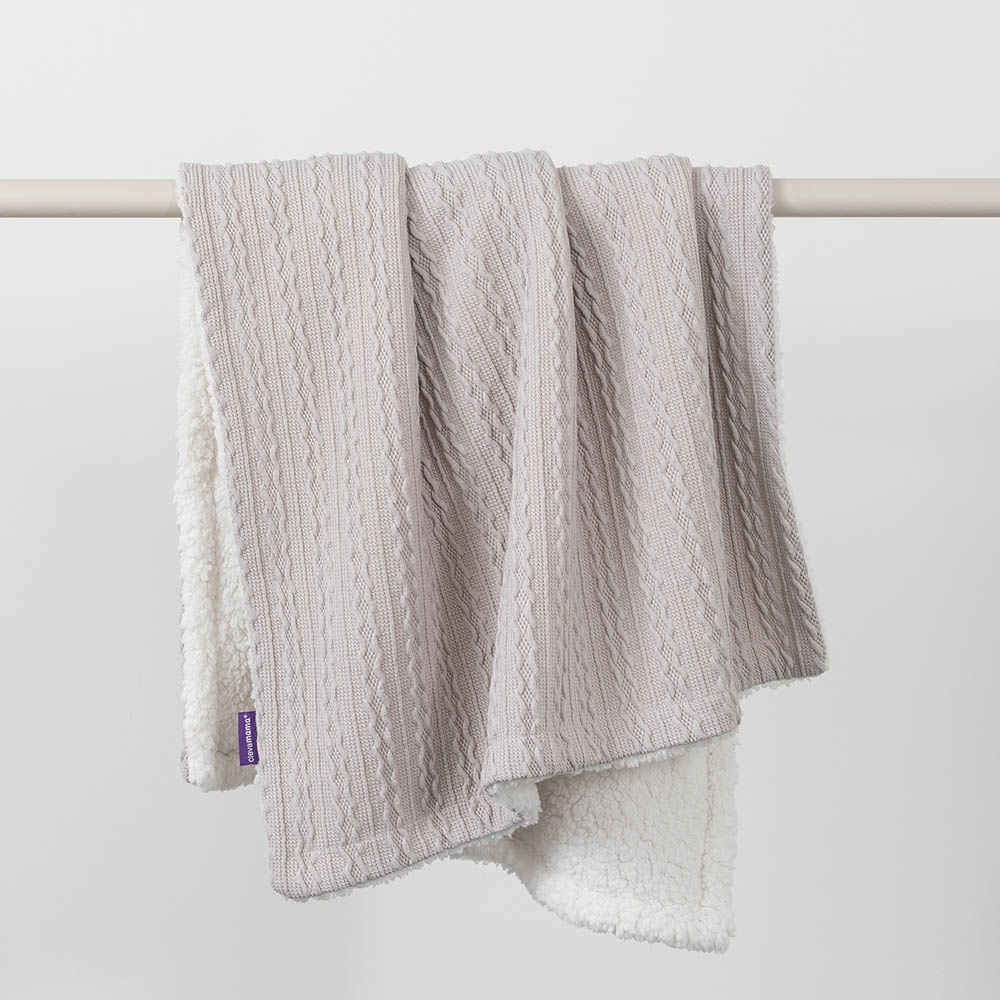 Clevamama - Luxe Sherpa Baby Blanket - 75x100cm - Grey