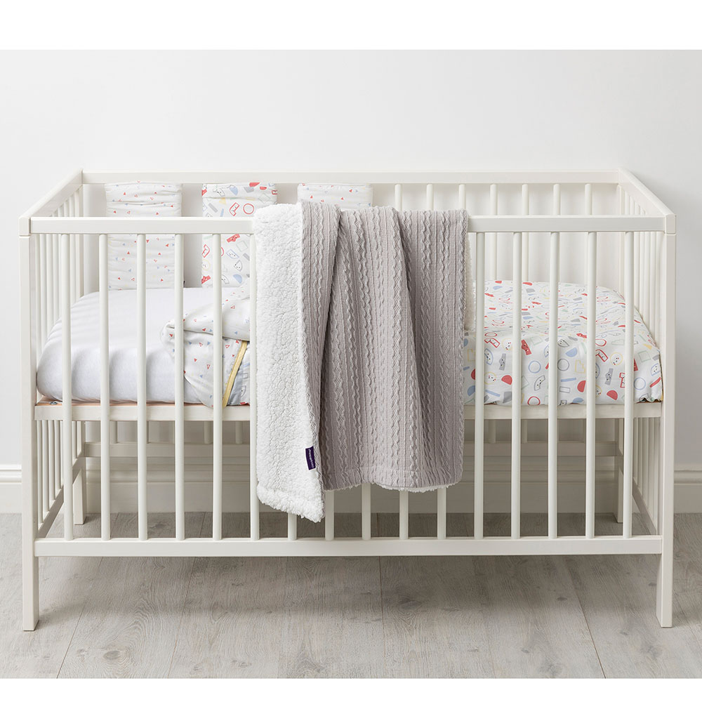 Clevamama - Luxe Sherpa Baby Blanket - 75x100cm - Grey