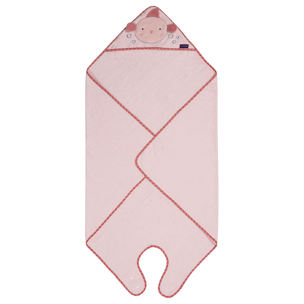 Clevamama Bamboo Apron Baby Bath Towel - Pink
