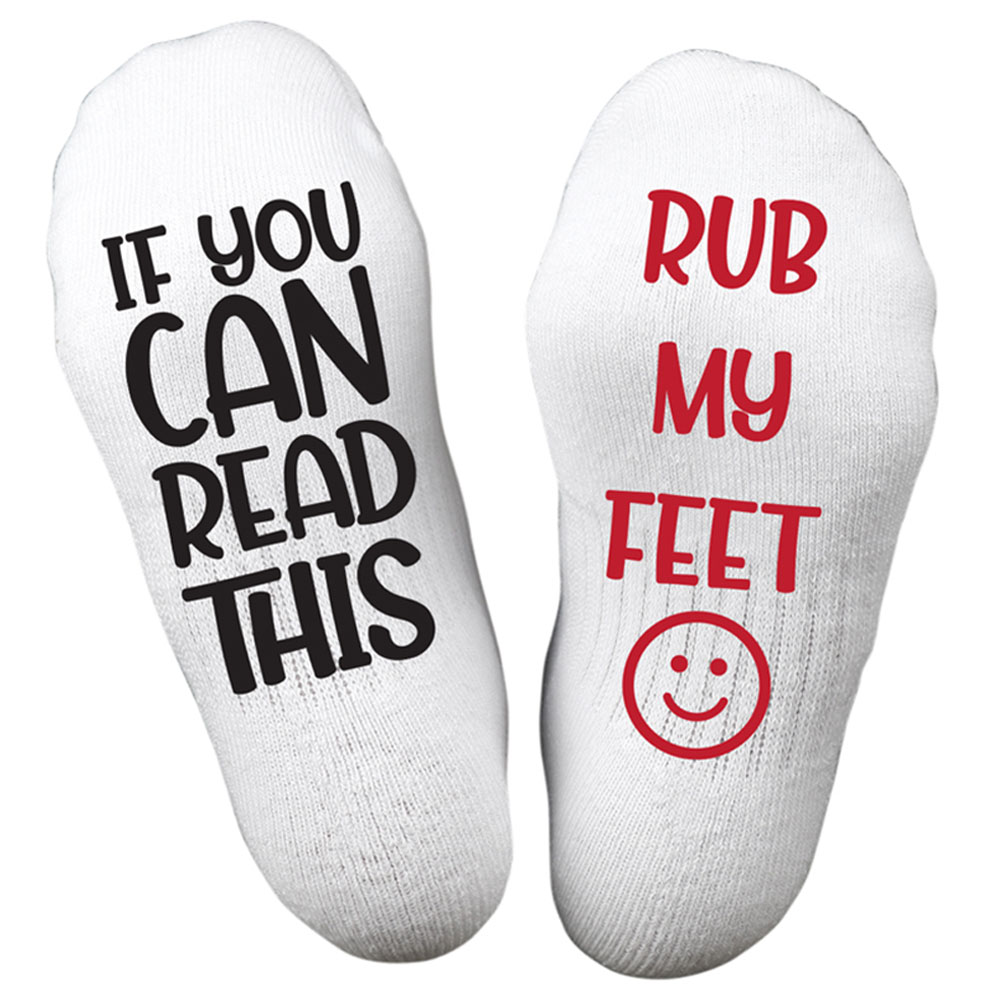 Twinkle Hands Rub My Feet Socks - White